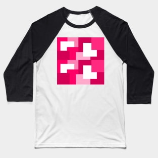 Pink abstract squares tiles pattern Baseball T-Shirt